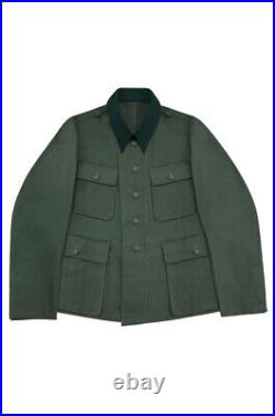 WW2 German Elite M43 Officer Summer HBT Reed Green Field Tunic