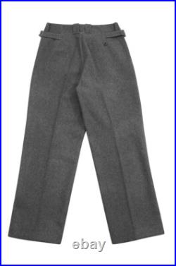 WW2 German Elite Stone Grey Wool Straight Trousers