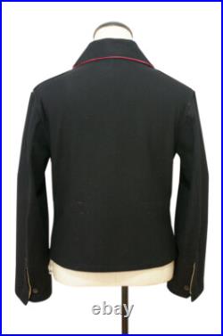 WW2 German Elite hot pink collar thread panzer black wool wrap jacket