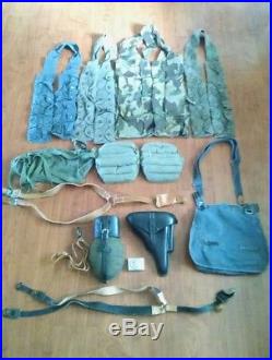 WW2 German Fallschirmjager Bandoleer, Knee Pads, Bread Bag, Gas Mask Bag, Etc