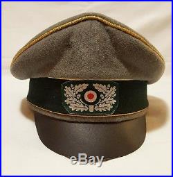 WW2 German Field Marshal General Officer Crusher Visor Hat Cap Schirmmutze