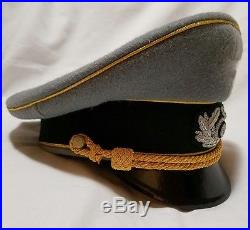 WW2 German Field Marshal General officer visor hat cap schirmmutze (Desert Fox)