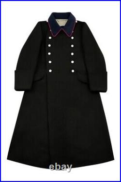 WW2 German Fire Police Black Wool Greatcoat