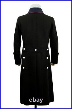WW2 German Fire Police Black Wool Greatcoat