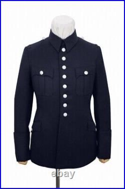 WW2 German Fire Police Navy Blue Wool Service Waffenrock Tunic