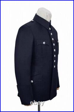 WW2 German Fire Police Navy Blue Wool Service Waffenrock Tunic