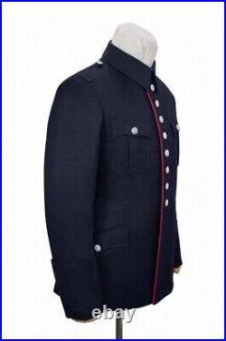WW2 German Fire Police Navy Blue Wool Service Waffenrock Tunic With Pipe II