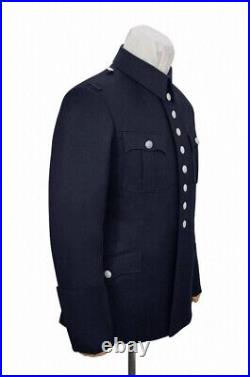 WW2 German Fire Police Navy Blue Wool Service Waffenrock Tunic XL