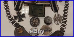 WW2 German Gorget+Chain/Badges/Medals/Stamps/Belt Buckles marked R. Z. M
