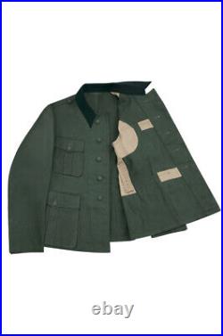 WW2 German Heer M36 Officer Summer HBT Reed Green Field Tunic