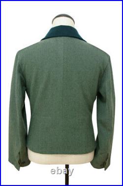 WW2 German Heer assault gunner field wool deep green collar wrap jacket S