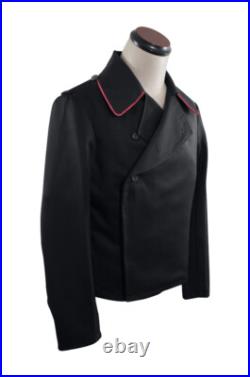 WW2 German Heer hot pink collar thread panzer black gabardine wrap jacket
