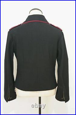 WW2 German Heer hot pink collar thread panzer black wool wrap/jacket