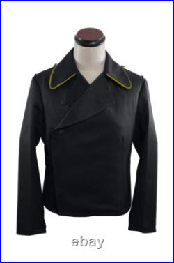 WW2 German Heer signal panzer black gabardine wrap jacket