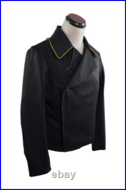 WW2 German Heer signal panzer black gabardine wrap jacket