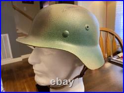 WW2 German Helmet Size 68 Shell with size 60 Liner Camouflaged