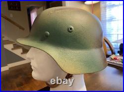 WW2 German Helmet Size 68 Shell with size 60 Liner Camouflaged
