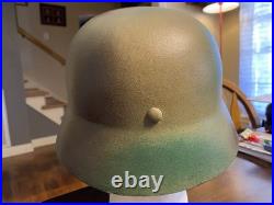 WW2 German Helmet Size 68 Shell with size 60 Liner Camouflaged
