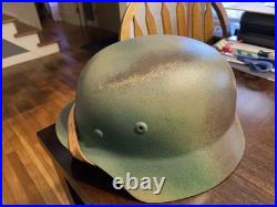 WW2 German Helmet Size 68 Shell with size 60 Liner Camouflaged