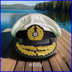 WW2 German Kreigsmarine Navy Admiral Captains Officer Uboat Visor Hat Cap Sz 58