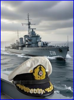 WW2 German Kreigsmarine Navy Uboat Captains Senior Officer Visor Hat Cap Sz 57