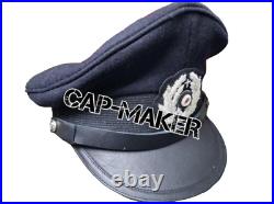 WW2 German Kreigsmarine Uboat Navy Military Officers Crusher Peak Visor Hat Cap