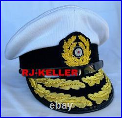 WW2 German Kriegsmarine Navy U-boat Admiral Officers Visor Hat Cap Sz 58
