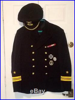 WW2 German Kriegsmarine Officers Uniform Reefer Jacket, Pants and Visor Cap