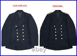WW2 German Kriegsmarine officer navy blue Gabardine Reefer tunic jacket 3XL