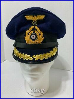 WW2 German Luftwaffe Airforce Generals Officers Peak Visr Hat Cap ZIKZEN