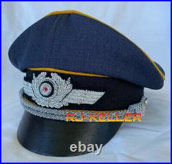 WW2 German Luftwaffe Airforce Officers Crusher Visor Hat Cap (Paratrooper Corps)