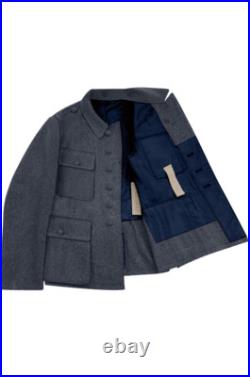 WW2 German Luftwaffe M43 EM Blue Grey Wool tunic Feldbluse