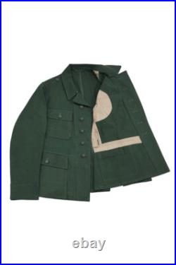 WW2 German Luftwaffe M43 Summer HBT Reed Green Tunic