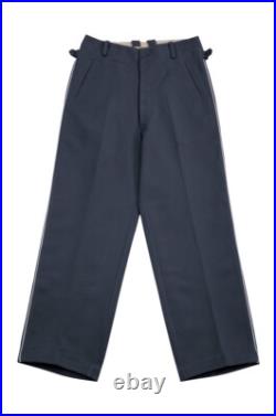 WW2 German Luftwaffe Officer Gabardine Straight Trousers With White Pipe