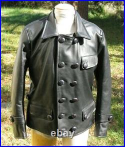 WW2 German Luftwaffe black Leather jacket sz 36 small