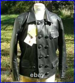 WW2 German Luftwaffe black Leather jacket sz 36 small