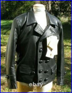 WW2 German Luftwaffe black Leather jacket sz 36 small