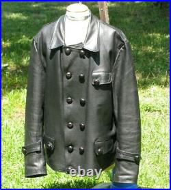 WW2 German Luftwaffe black Leather jacket sz X Large