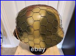 WW2 German M35 Helmet 3 Color Normandy Camouflage with Wire Reproduction