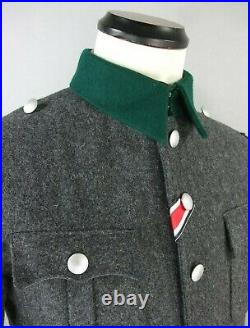 WW2 German M36 Officer Tunic Stone Grey Wool