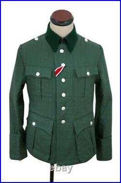 WW2 German M36 officer summer HBT reed green field tunic L