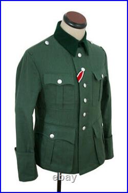 WW2 German M36 officer summer HBT reed green field tunic L