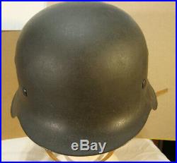 WW2 German M42 helmet EF68 Original shell, repro paint & liner