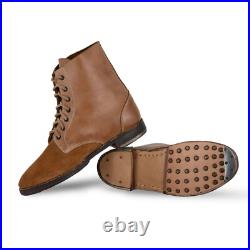 WW2 German M43 Low Boots WW2 Repro Army Military Hobnail Heelplates