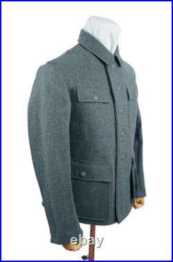 WW2 German M43 elite EM Italian Field Wool tunic Feldbluse blue green grey