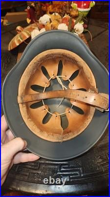 WW2 German Made M42 Helmet Finland Reused. Panzer Gray