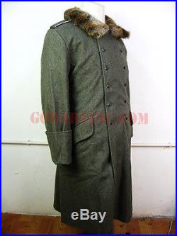 WW2 German Officer/General Pattern Field-grey Wool Fur-Lined OverCoat L