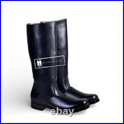 WW2 German Officer Leather Boots, Offizierstiefel Riding Boot Repro, All Sizes