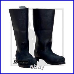 WW2 German Officer Men's Marching Leather Jack Boots Black, All Sizes Available