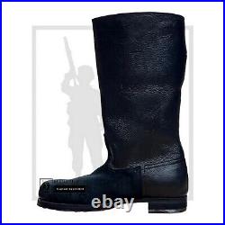 WW2 German Officer Men's Marching Leather Jack Boots Black, All Sizes Available